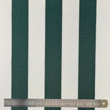 Whitesands Stripe Waterproof Weatherproof Outdoor Garden Upholstery Canvas Fabric - Bottle Green & White