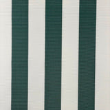 Whitesands Stripe Waterproof Weatherproof Outdoor Garden Upholstery Canvas Fabric - Bottle Green & White