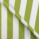 Whitesands Stripe Waterproof Outdoor Garden Upholstery Canvas Fabric - Lime & White