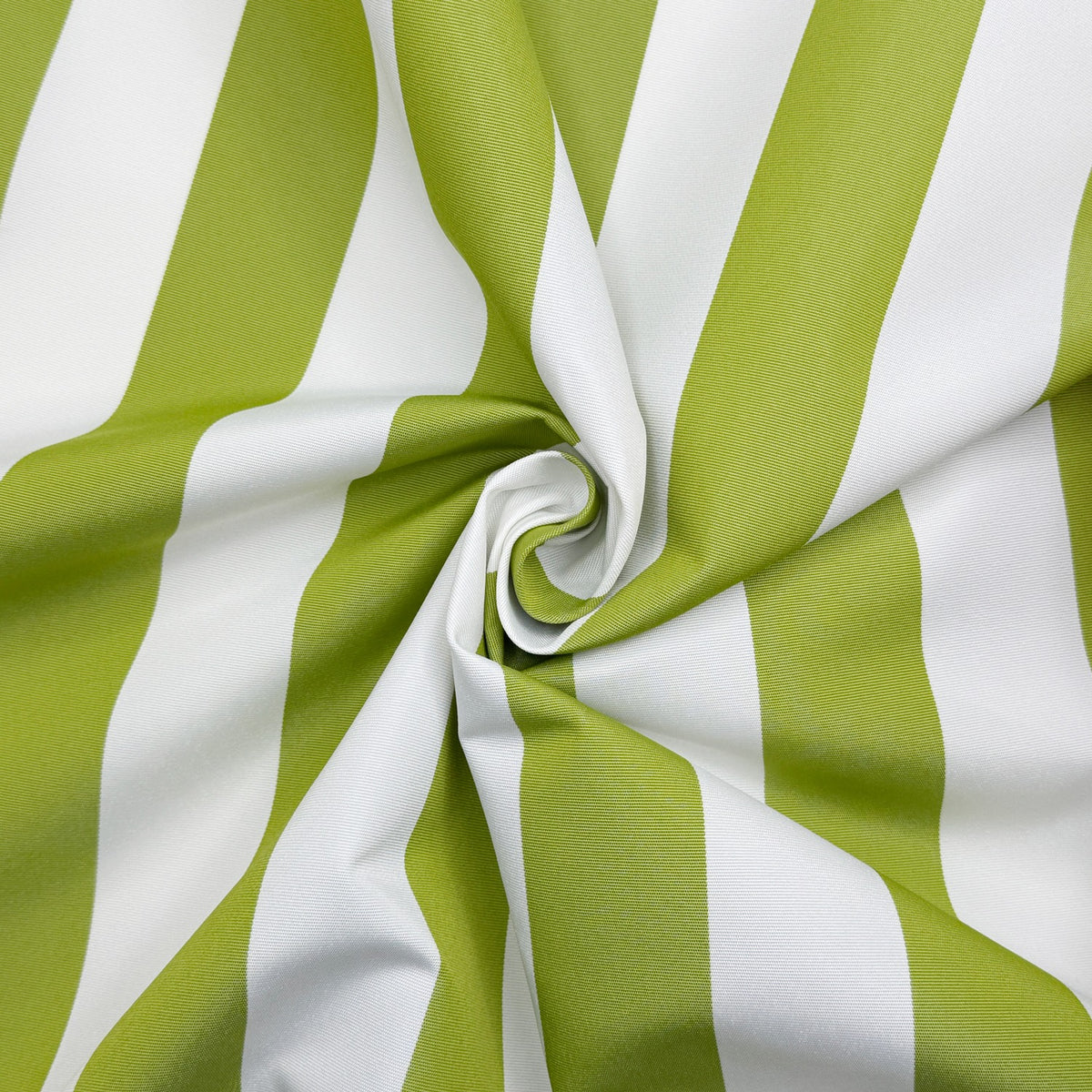 Whitesands Stripe Waterproof Outdoor Garden Upholstery Canvas Fabric - Lime & White