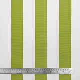 Whitesands Stripe Waterproof Outdoor Garden Upholstery Canvas Fabric - Lime & White