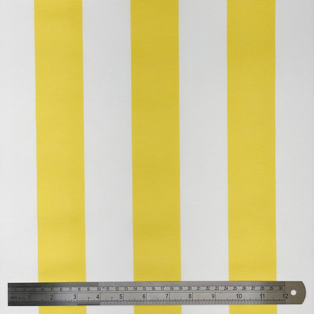 Whitesands Stripe Waterproof Outdoor Garden Upholstery Canvas Fabric - Yellow & White