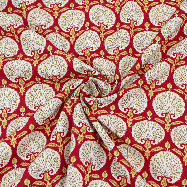 William Morris Fans Pima Cotton Lawn - Crimson Red