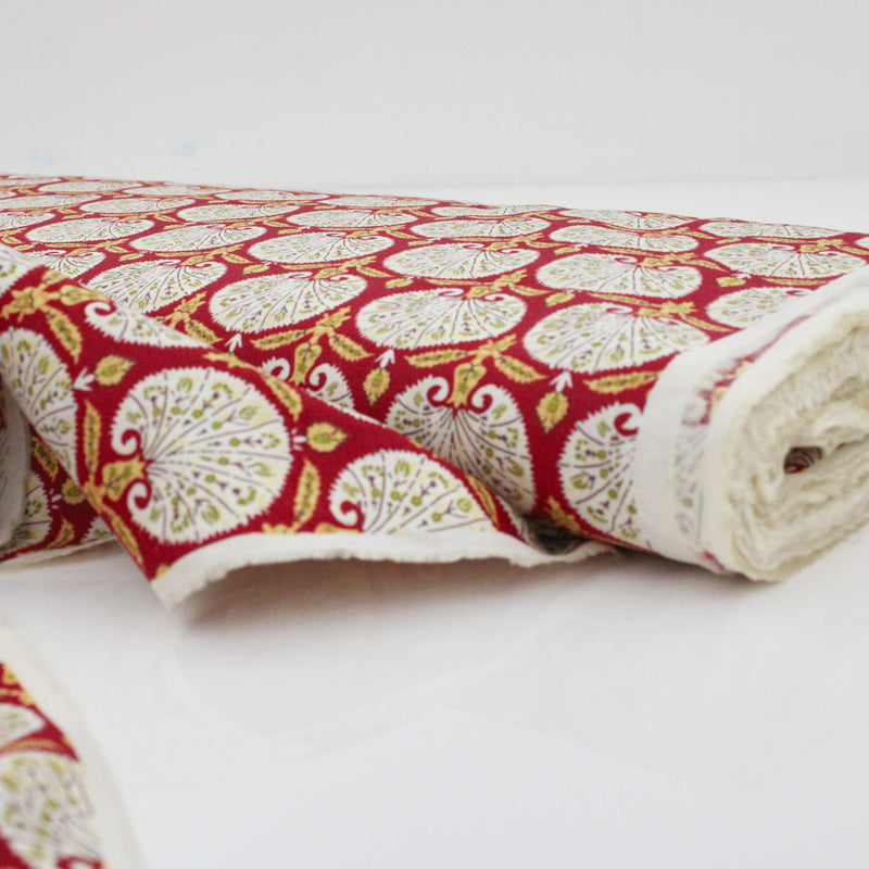 William Morris Fans Pima Cotton Lawn - Crimson Red