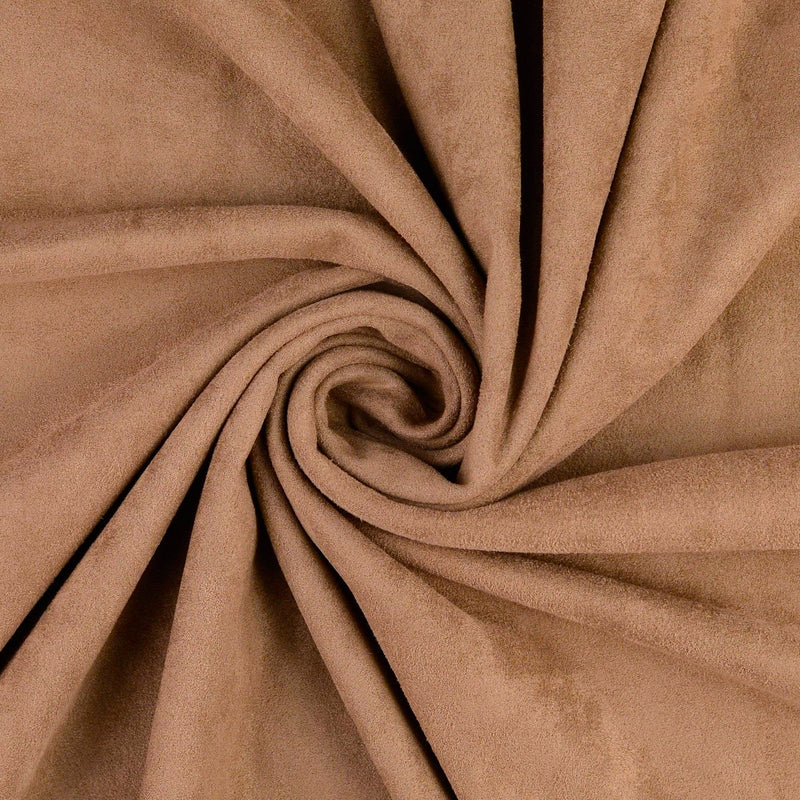 Willow Faux Suede Alpine Fleece Backed Coating Jacketing Fabric - Tan