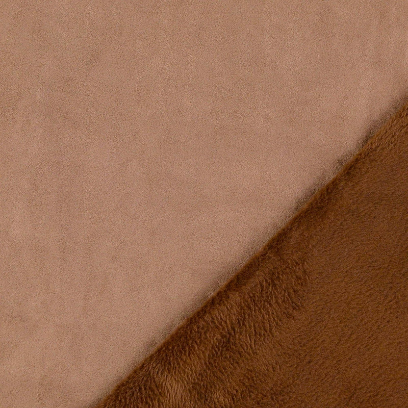 Willow Faux Suede Alpine Fleece Backed Coating Jacketing Fabric - Tan