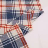 Wisteria Cotton Flannel Yard Dyed Brushed Checked Dressmaking Fabric - Navy Brique