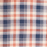 Wisteria Cotton Flannel Yard Dyed Brushed Checked Dressmaking Fabric - Navy Brique