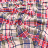 Wisteria Cotton Flannel Yard Dyed Brushed Checked Dressmaking Fabric - Red Olive