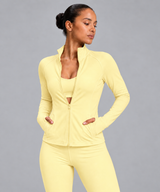 Yoga Stretch Polyester Elastane Activewear Sport Fabric - Pale Yellow
