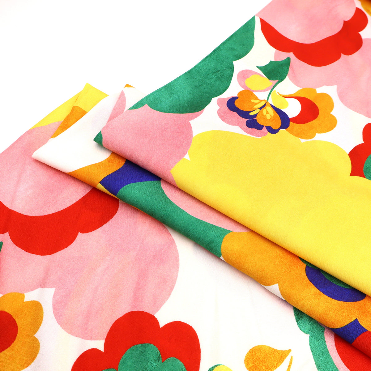 French Printed Viscose Dressmaking Fabric - Viva Flora