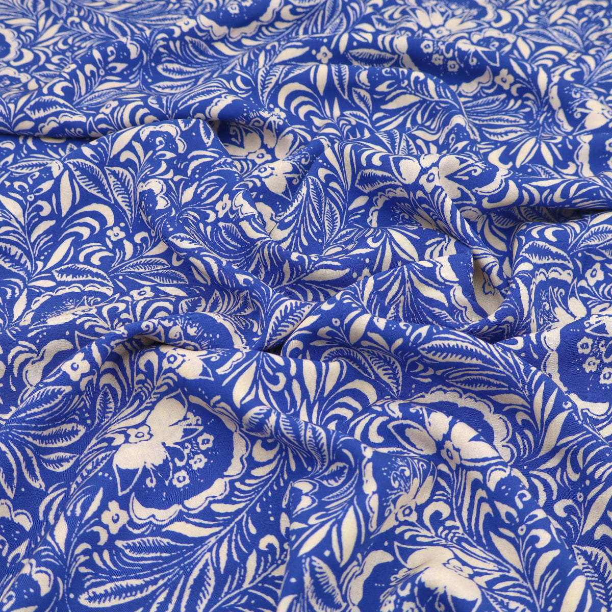 French Printed Viscose Dressmaking Fabric - Azure