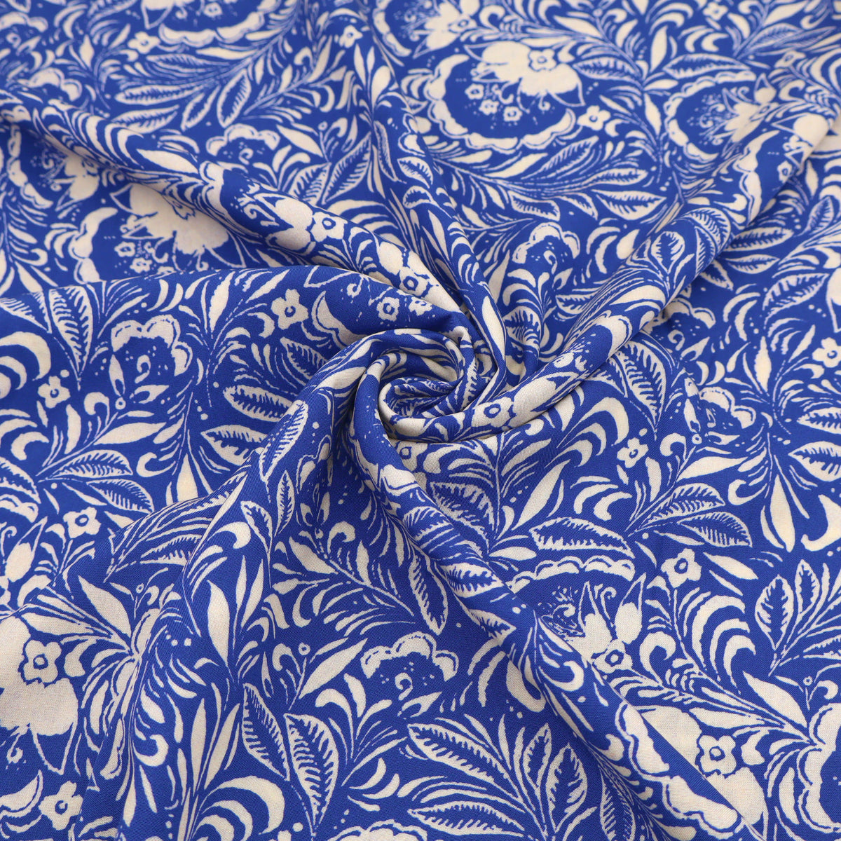French Printed Viscose Dressmaking Fabric - Azure