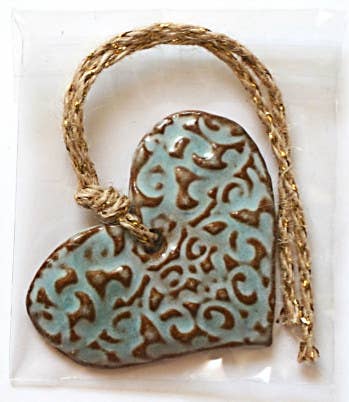 Handmade Sewing Pendant - Porcelain Heart