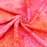 Batik Handcrafted Viscose Dressmaking Fabric - Red Flower