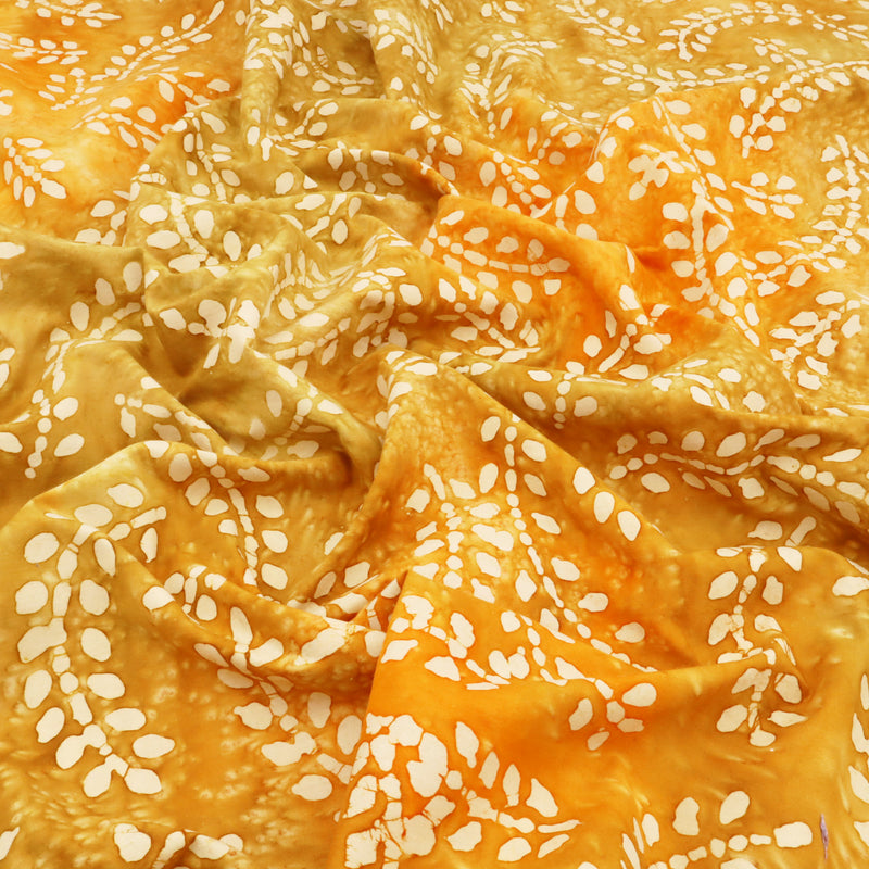 Batik Handcrafted Cotton Dressmaking Fabric - Ochre Stems