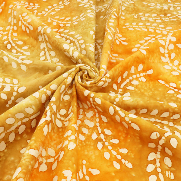 Batik Handcrafted Cotton Dressmaking Fabric - Ochre Stems
