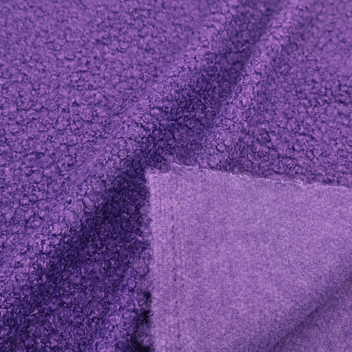 Chunky Boucle Curled Sheep Wool Look - Purple