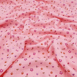 Adelle Printed 100% Cotton Double Gauze Muslin Dressmaking Fabric - Pink Petite Flowers