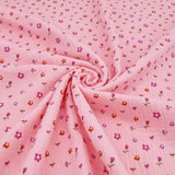 Adelle Printed 100% Cotton Double Gauze Muslin Dressmaking Fabric - Pink Petite Flowers