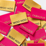 FABULOUS / WOOHOO - Sewing Labels Tags for Clothes