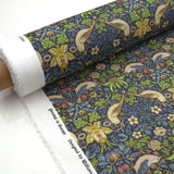 William Morris Outdoor Fabric | Waterproof & UV-Resistant Garden Upholstery Material - Strawberry Thief Navy