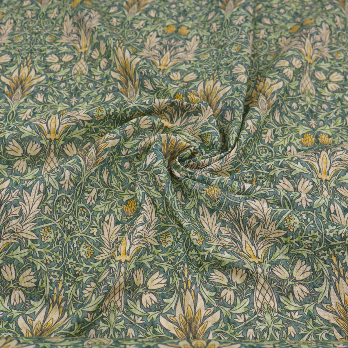 William Morris Cotton Panama Fabric | Upholstery, Curtains  - Snakeshead Forest