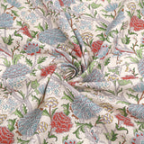 William Morris Panama Fabric | 100% Cotton for Upholstery, Curtains & Crafts - The Cray Paradise Blue