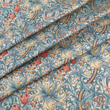 William Morris Outdoor Fabric | Waterproof & UV-Resistant Garden Upholstery Material - Golden Lily Cornflower