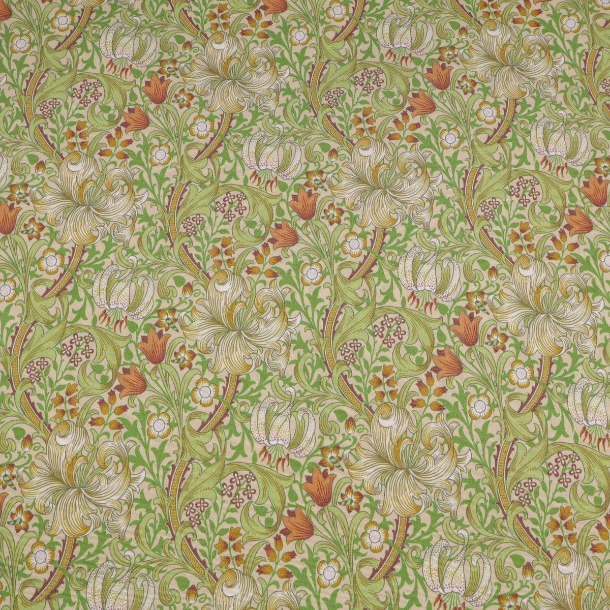 William Morris Outdoor Fabric | Waterproof & UV Garden Upholstery - Golden Lily Willow