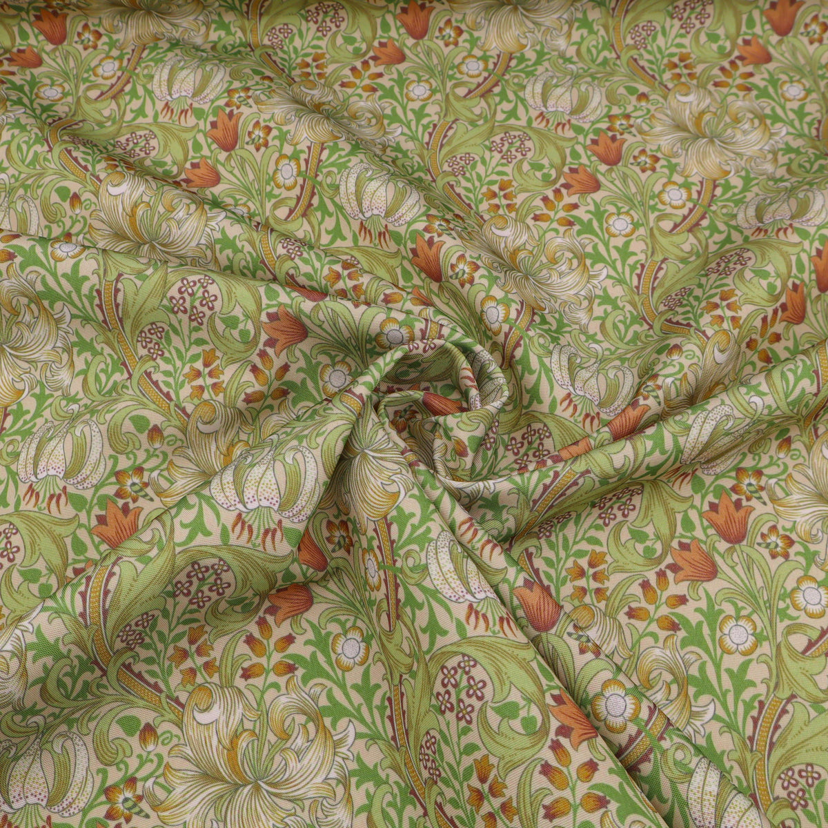 William Morris Outdoor Fabric | Waterproof & UV Garden Upholstery - Golden Lily Willow