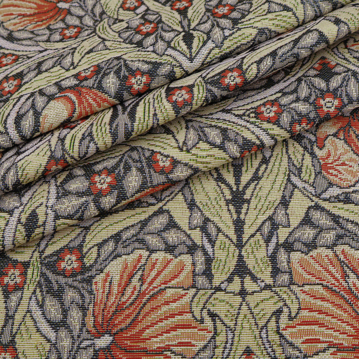 William Morris Tapestry Fabric | Cotton Jacquard | Upholstery & Curtains - Pimpernel Russet