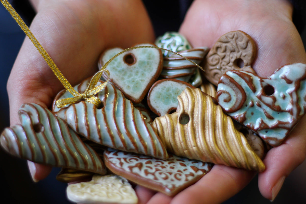 Handmade Sewing Pendant - Porcelain Heart