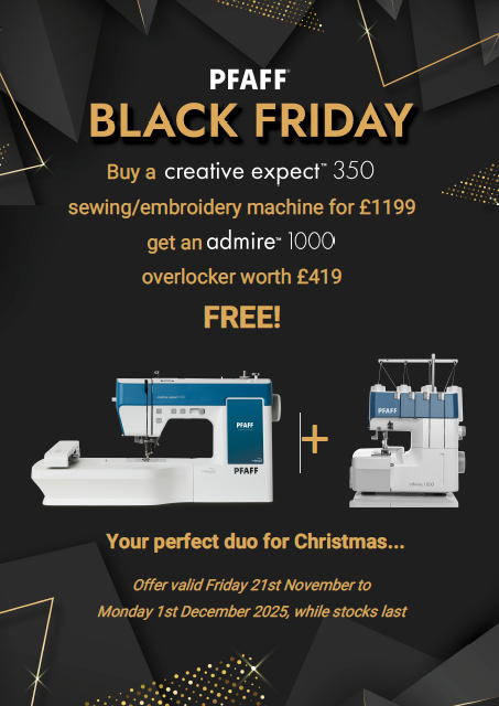 Pfaff Creative Expect 350 Sewing and Embroidery Machine  + Pfaff Admire PFAFF Admire™ 1000 Overlock Machine BUNDLE OFFER