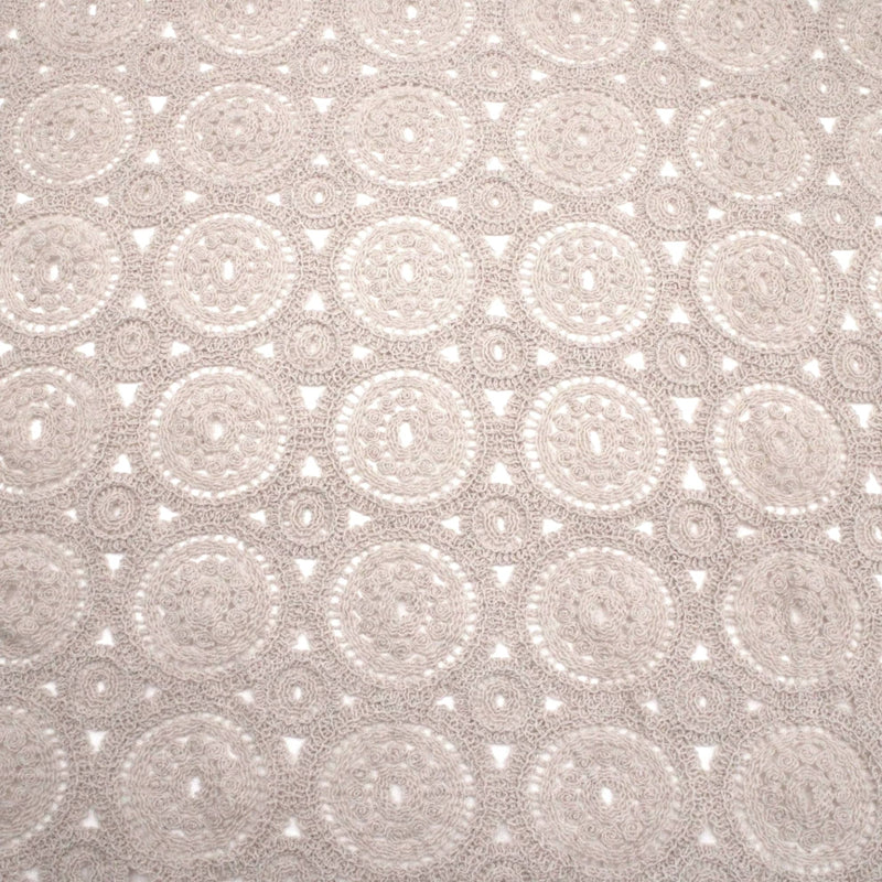 Tara Crochet Effect Cotton Fabric - Round Circles
