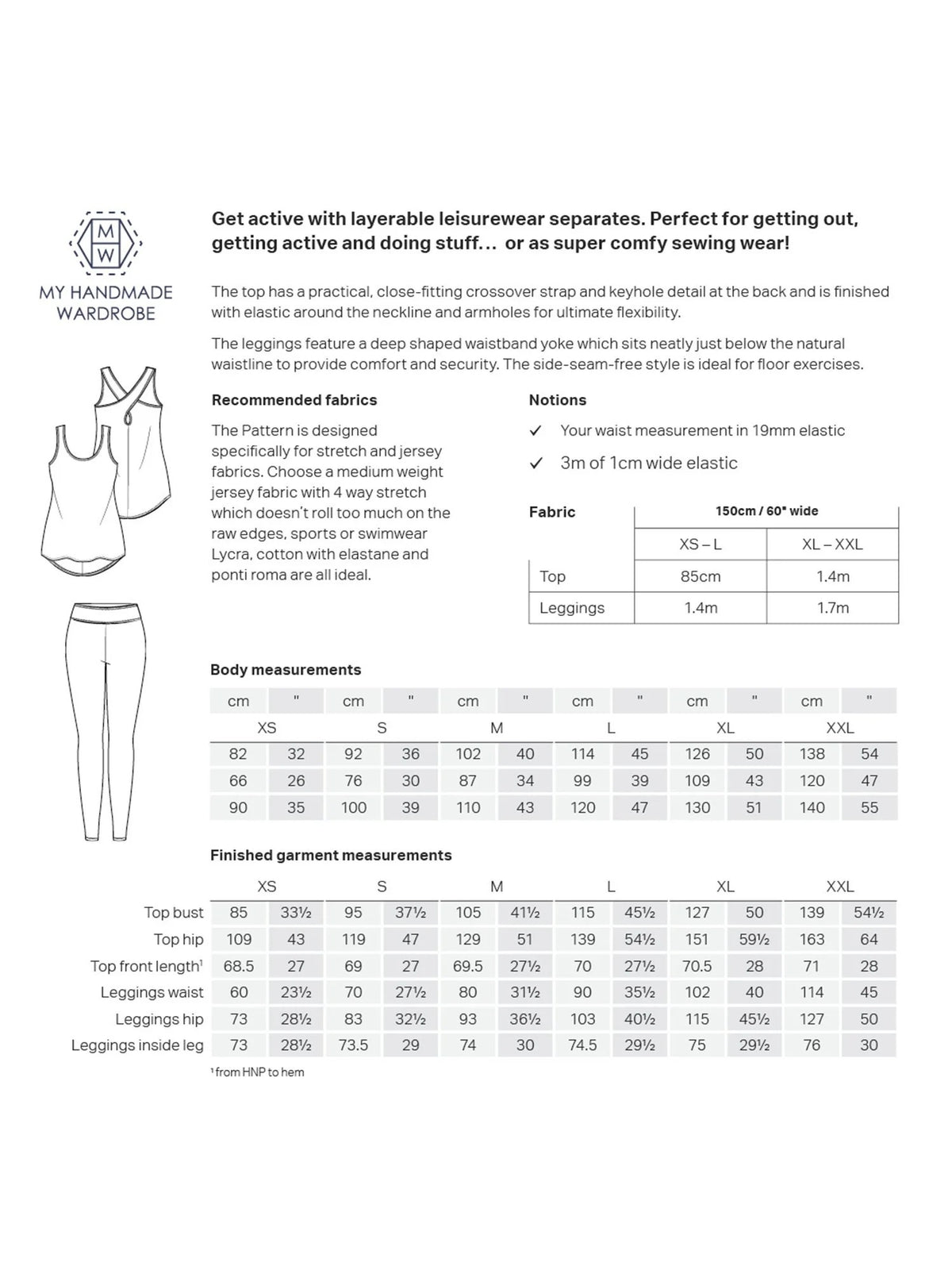 Action Pack Leisurewear Activewear Sewing Pattern - By My Handmade Wardrobe