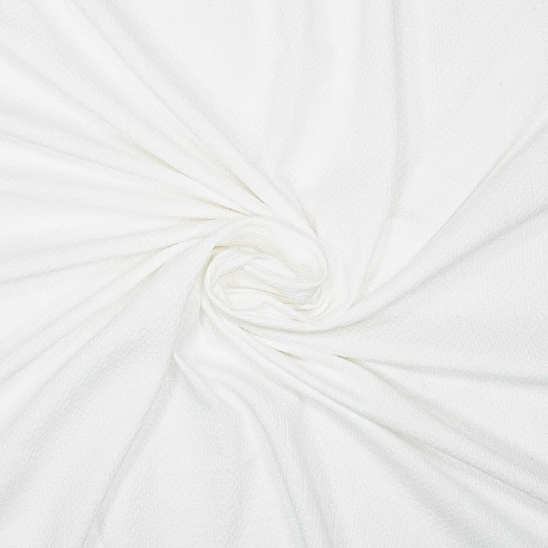 Dobby Cotton Textured Dressmaking Fabric - White