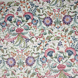 Marlowe Ivory Italian Style Printed Velvet Fabric | Heavy-Duty Soft Plush Upholstery & Curtain Material - Ivory Botanical