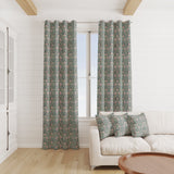 William Morris Luxury Linen-Blend Fabric | Upholstery, Blinds & Curtain Material - Pimpernel Rust