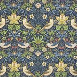 William Morris Outdoor Fabric | Waterproof & UV-Resistant Garden Upholstery Material - Strawberry Thief Navy