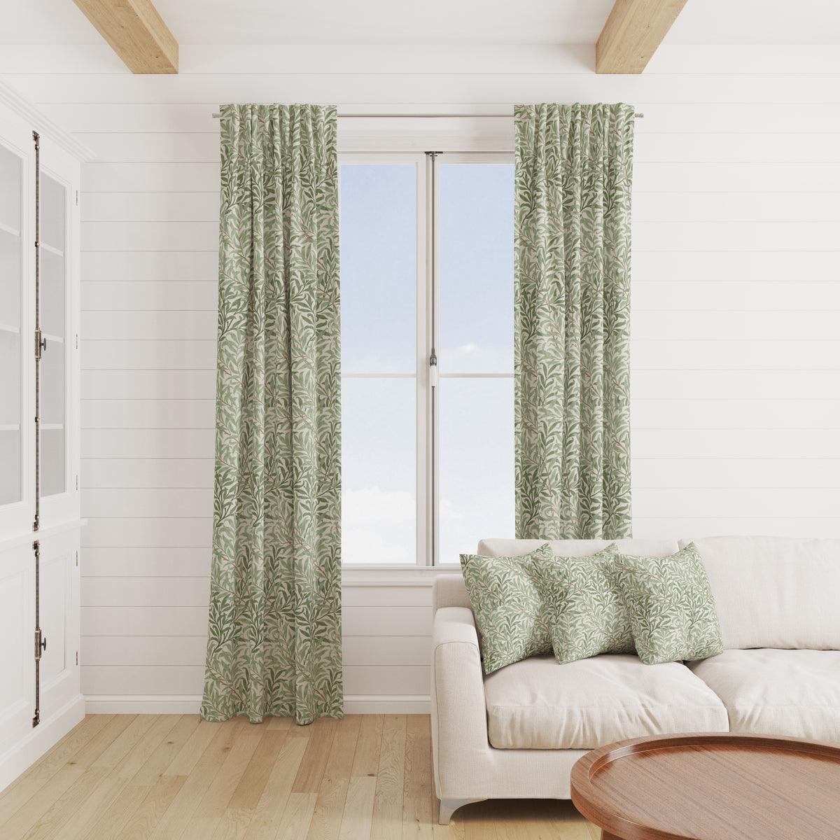 William Morris Cotton Panama Fabric | Upholstery, Curtains  - Willow Bough Sage