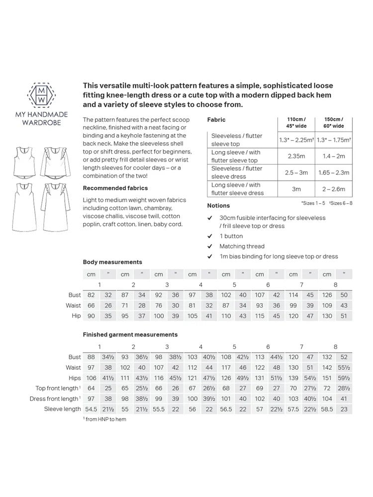 Everyday Amazing Shift Dress and Top Sewing Pattern - By My Handmade Wardrobe