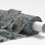 William Morris Panama Fabric | 100% Cotton for Upholstery, Curtains & Crafts - Snakeshead Denim