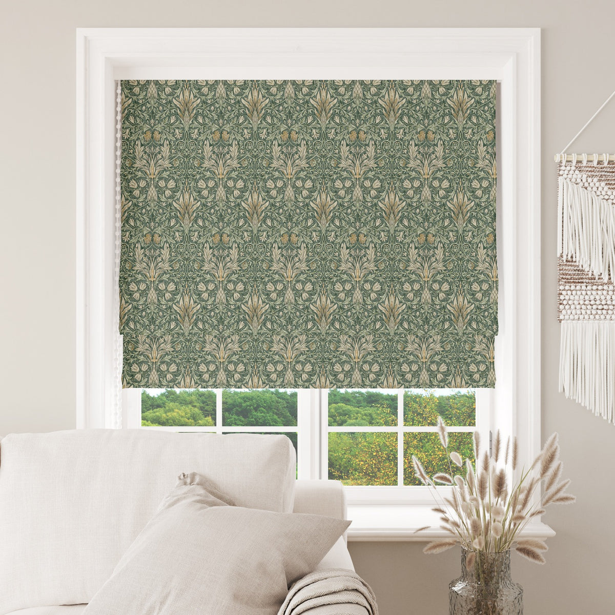 William Morris Cotton Panama Fabric | Upholstery, Curtains  - Snakeshead Forest