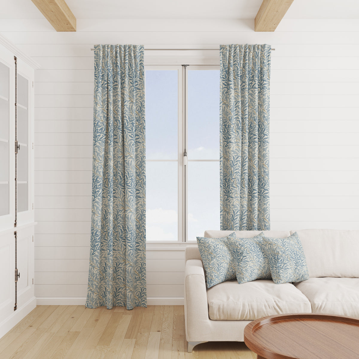 William Morris Cotton Panama Fabric | Upholstery, Curtains  - Willow Bough Azure
