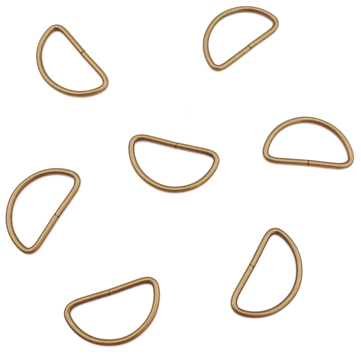 38mm Metal D-Rings Bag Making Hardware for Straps & Craft Projects - Antique Brass