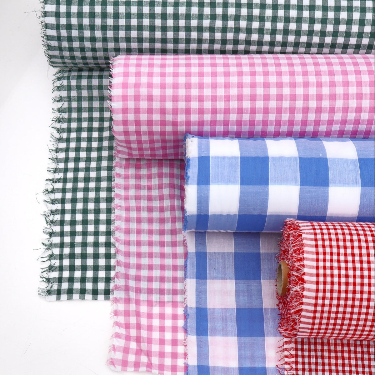 Gingham Checks Cotton Blend Dressmaking & Crafts Fabric - Bottle Medium