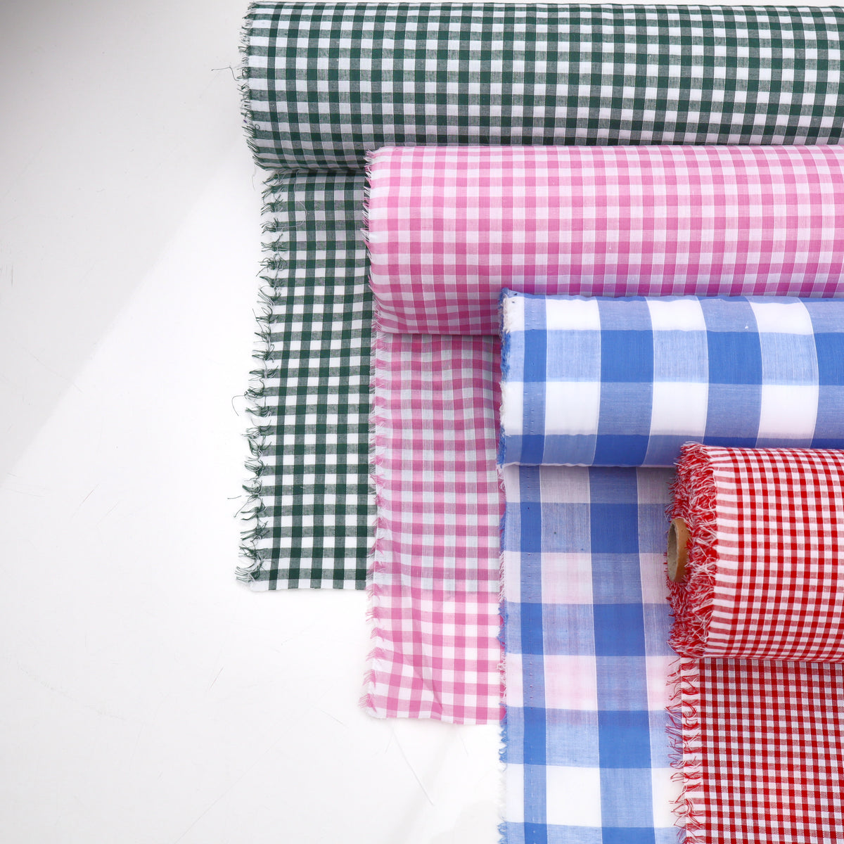 Gingham Checks Cotton Blend Dressmaking & Crafts Fabric - Pink Medium
