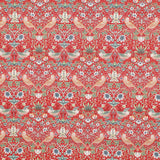 William Morris Cotton Blend for Sewing & Craft Fabric - Strawberry Thief Red