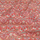 William Morris Cotton Blend for Sewing & Craft Fabric - Strawberry Thief Red